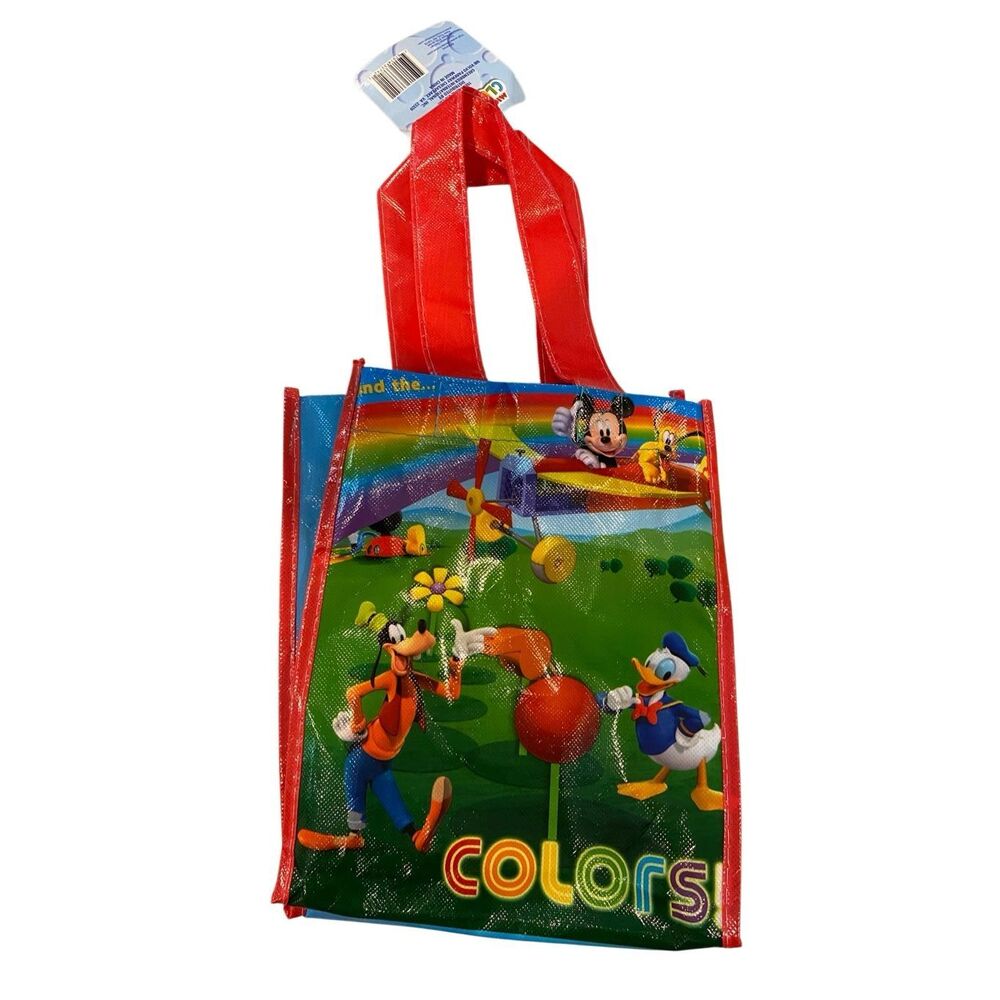 Disney Mickey Mouse Clubhouse Reusable Gift Bag Tote Rainbow Party Favor Kids